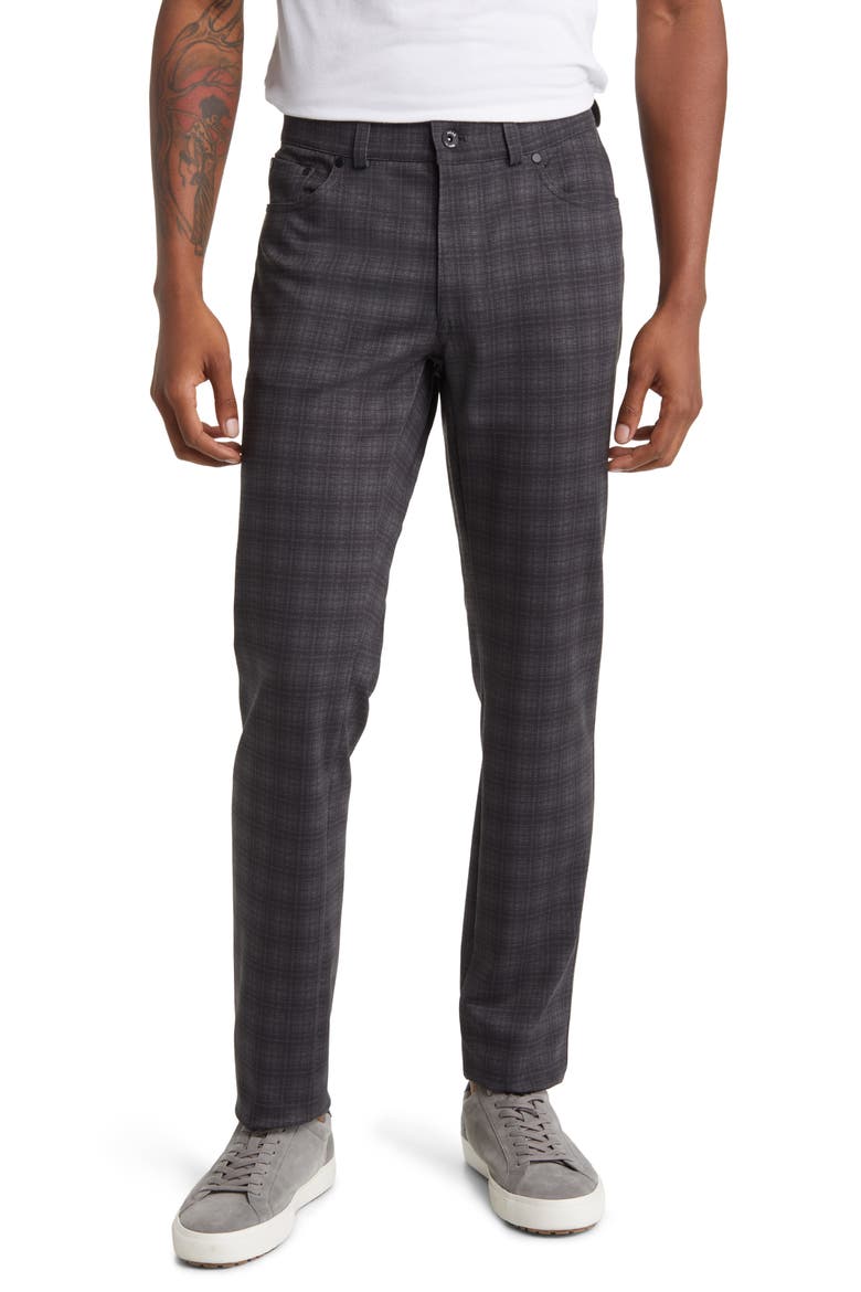 Chuck Plaid Hi Flex Slim Fit Five-Pocket Pants, Main, color, CEMENT