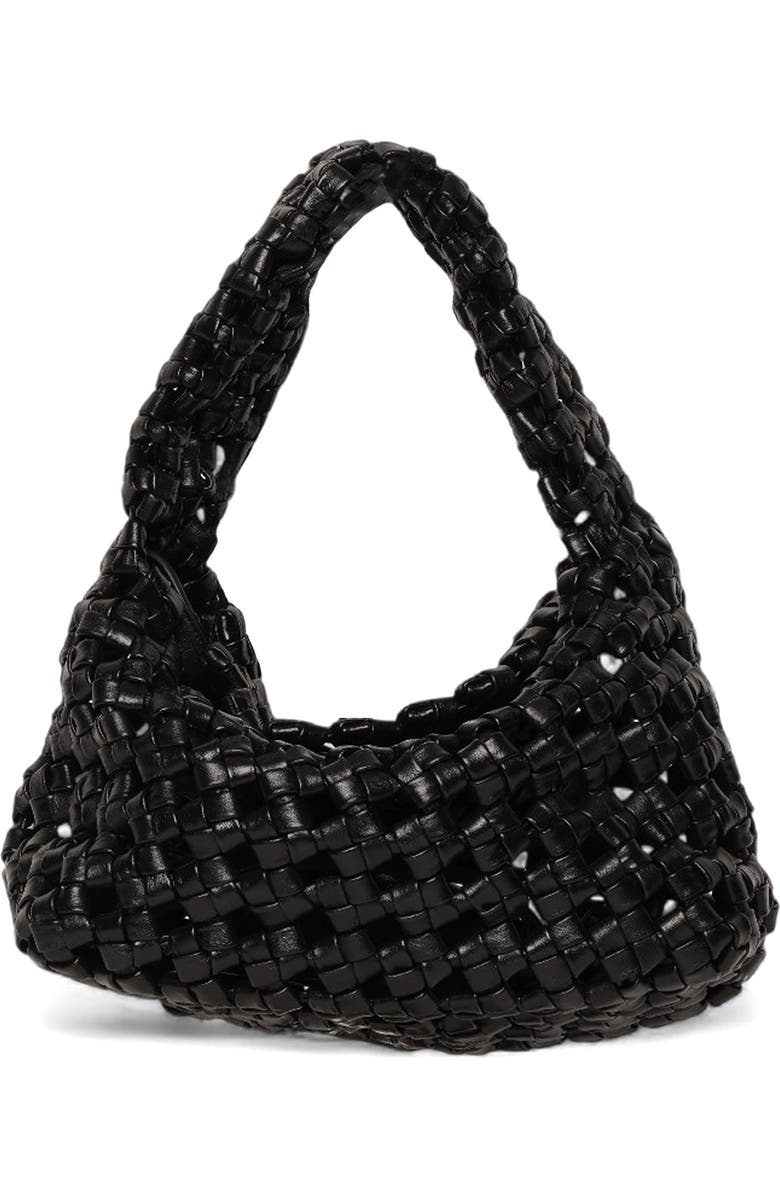 Walter Baker Mackenzie Woven Knot Shoulder Bag, Main, color, Black
