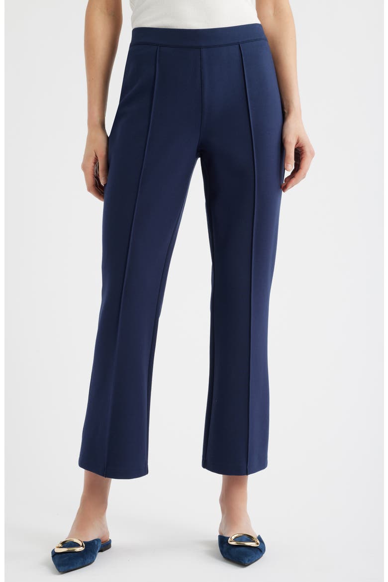 Pull-On Stretch Ponte Kick Flare Leg Pants, Main, color, NAVY STILL