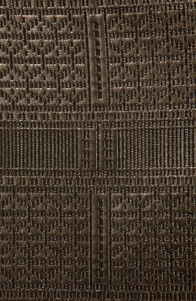 Topshop Metallic Jacquard Skater Skirt, Alternate, color, 