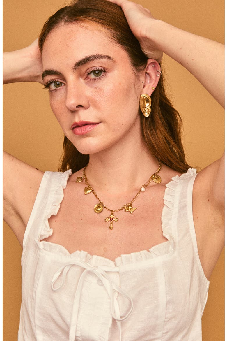 Nirvana Charm Necklace, Alternate, color, GOLD