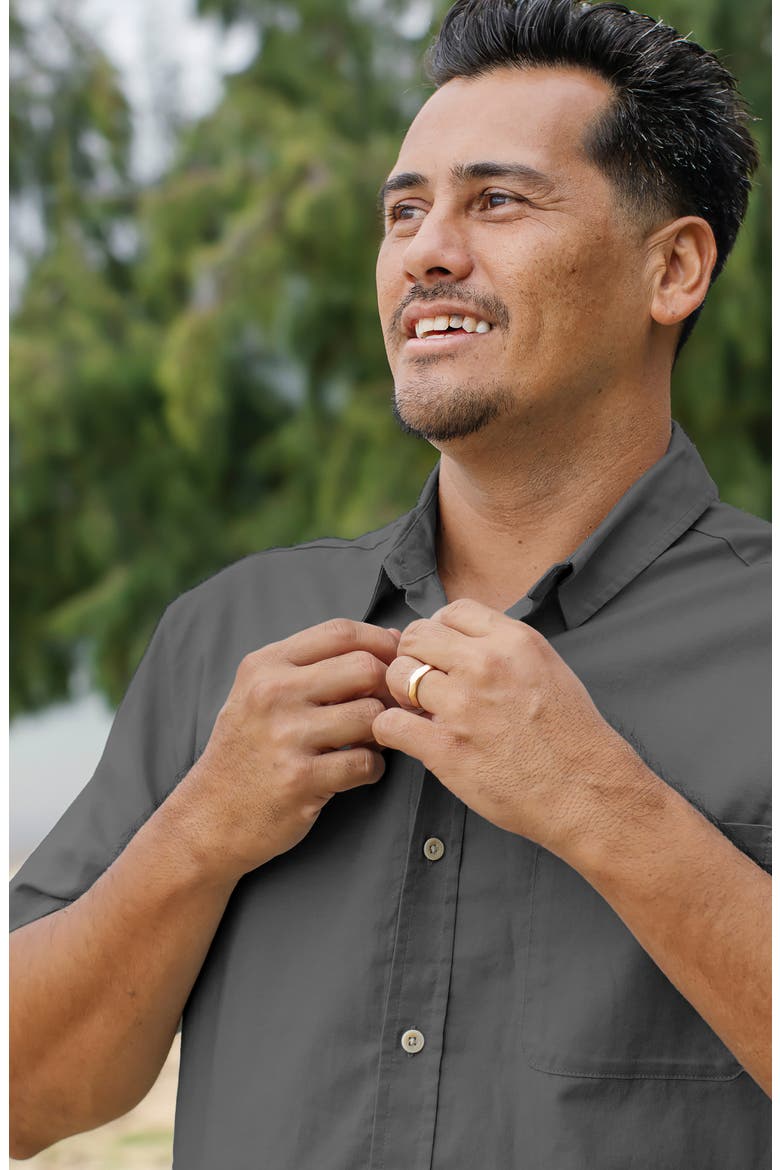 Harbor Short Sleeve Button-Up Shirt, Alternate, color, ANTHRACITE