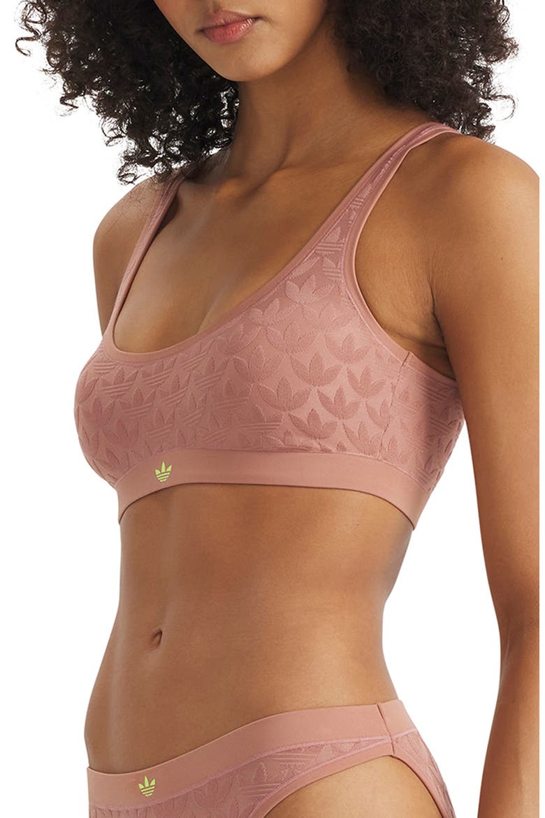 Microterrot Monogram Comfort Scoop Bralette, Alternate, color, WARM CLAY