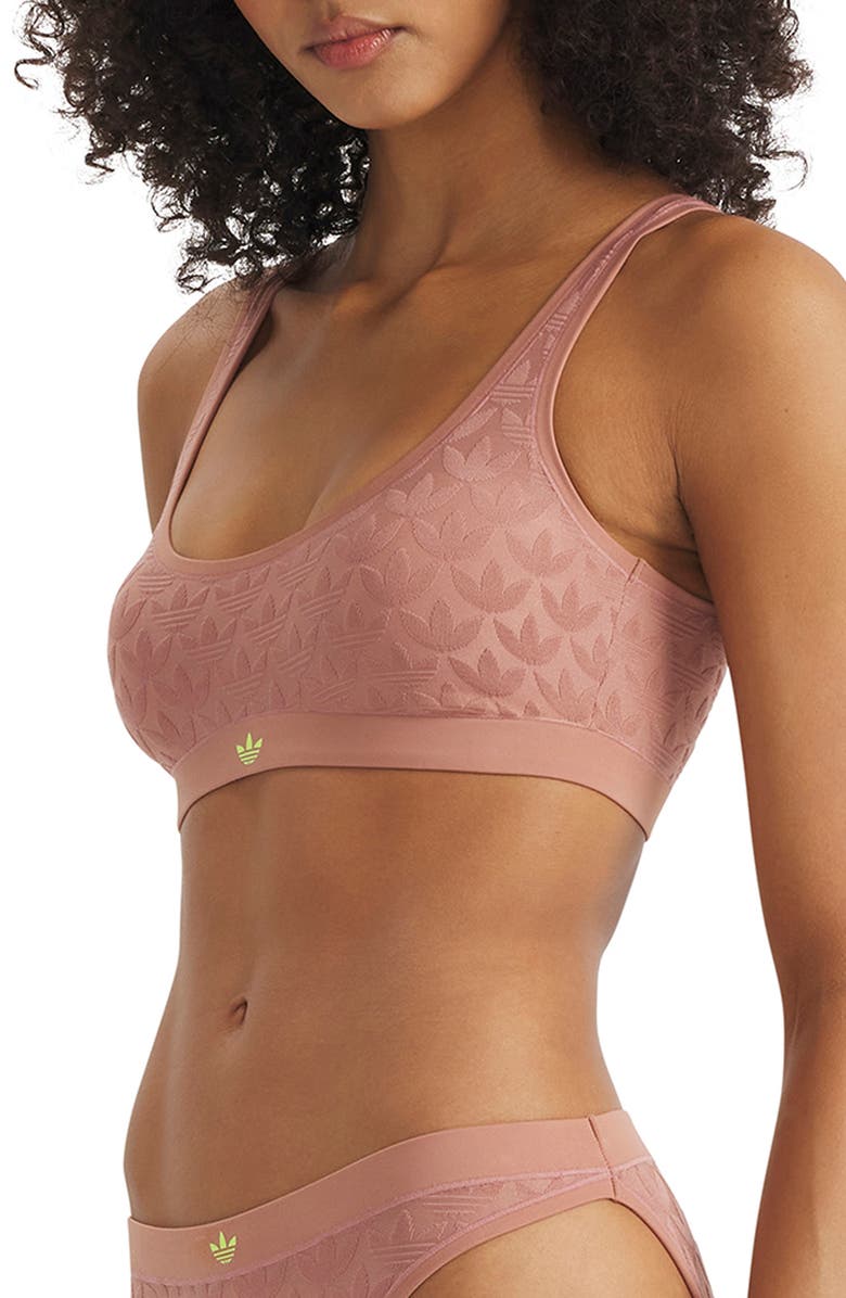adidas Originals Microterrot Monogram Comfort Scoop Bralette, Alternate, color, 