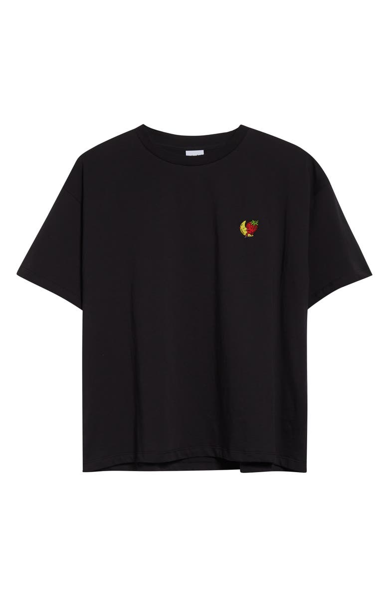 Sky High Farm Workwear Gender Inclusive Perennial Strawberry Moon Patch T-Shirt, Alternate, color, Black