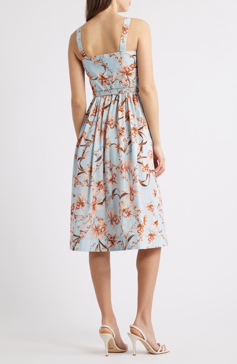 Eliza J Floral Fit & Flare Dress, Alternate, color, Light Blue