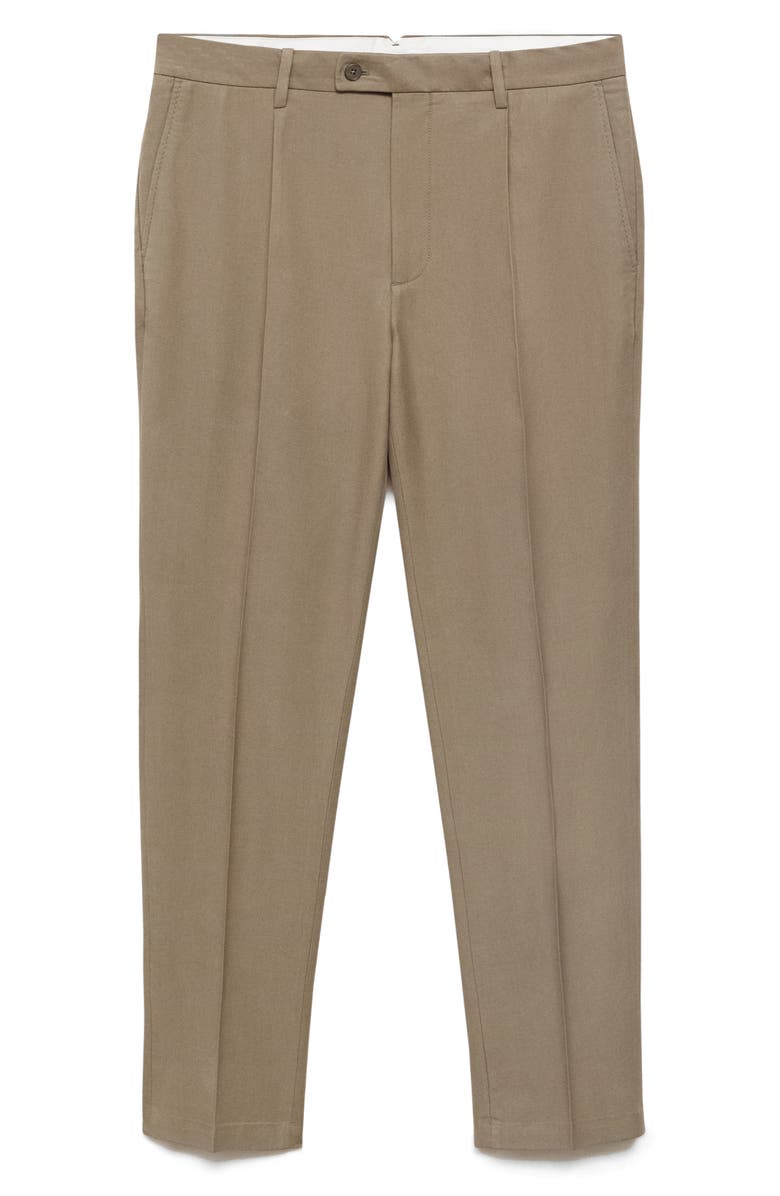 MANGO Tapered Crop Chinos, Alternate, color, Brown