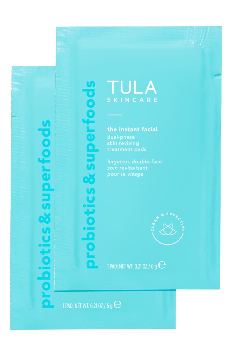 TULA Skincare The Instant Facial Dual-Phase Skin Reviving Exfoliating Treatment Pads, Main, color,