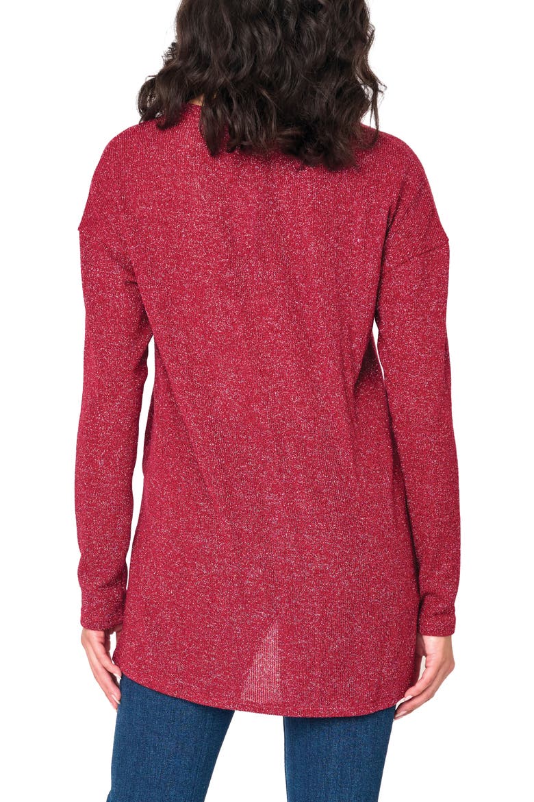 V-Neck High-Low Tunic, Alternate, color, BURGUNDY SILVER