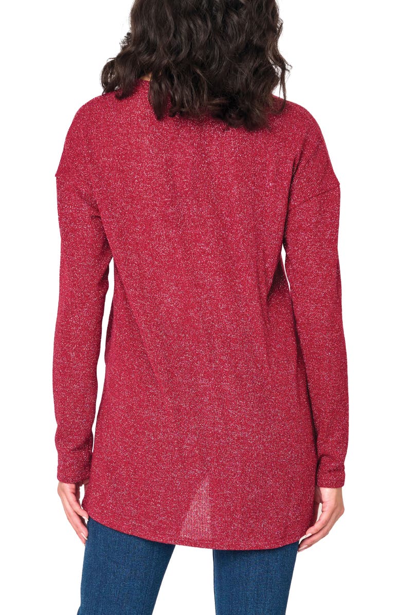 GIBSONLOOK V-Neck High-Low Tunic, Alternate, color, Burgundy Silver