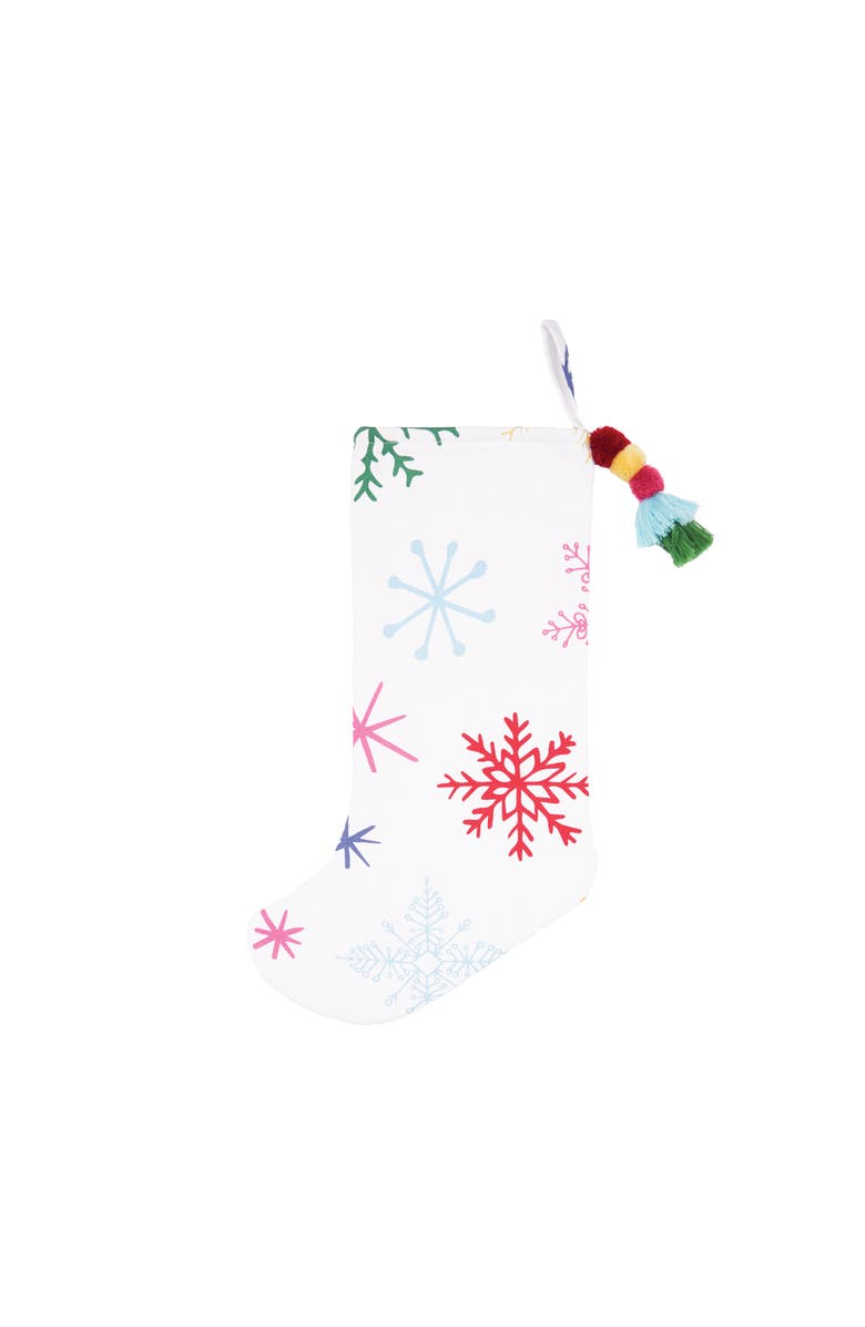 carol & frank Colorful Snowflake Hanging Christmas Stocking 20", Alternate, color, White