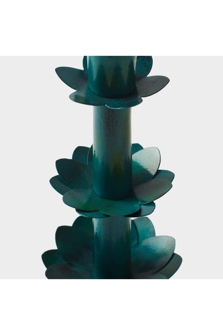 Green Lotus Bloom Tapered Candleholders, Alternate, color, Green