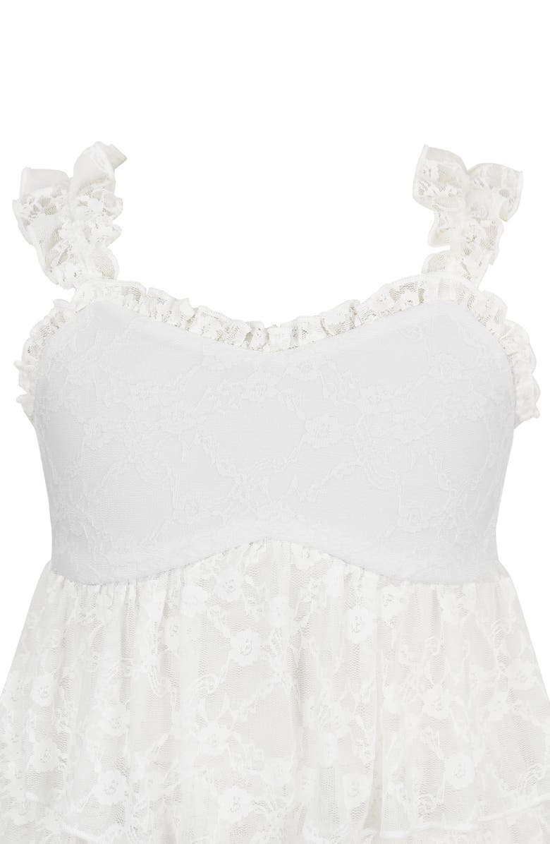 Zunie Kids' Tiered Lace Dress, Alternate, color, Ivory