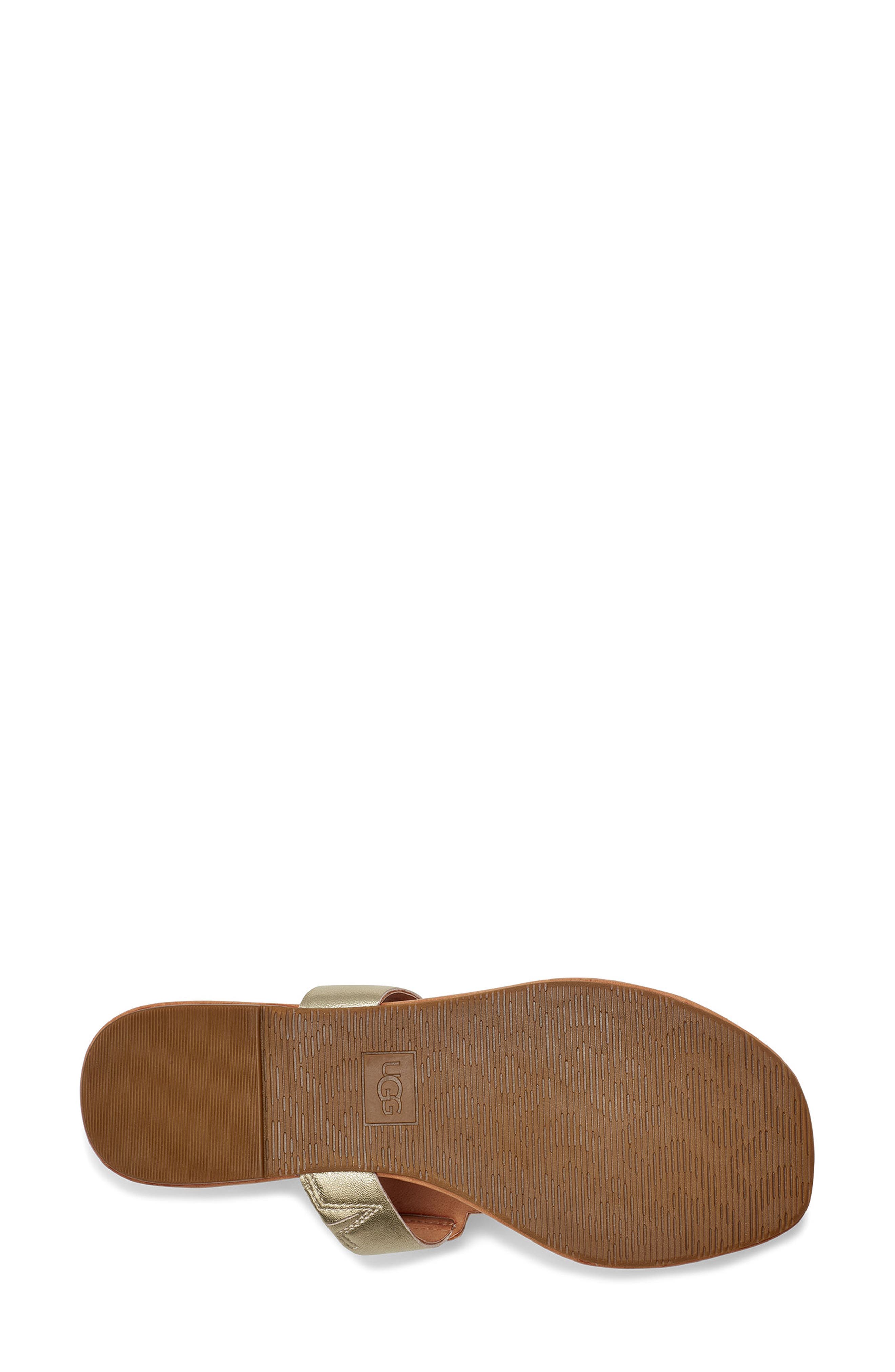 Gaila T-Strap Flip Flop, Alternate, color, GOLD METALLIC LEATHER