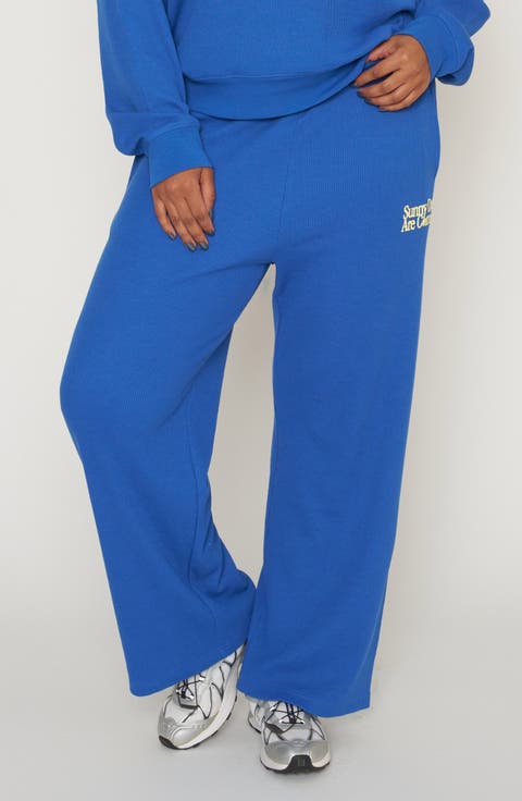 Sunny Days Are Coming Waffle Knit Wide Leg Sweatpants