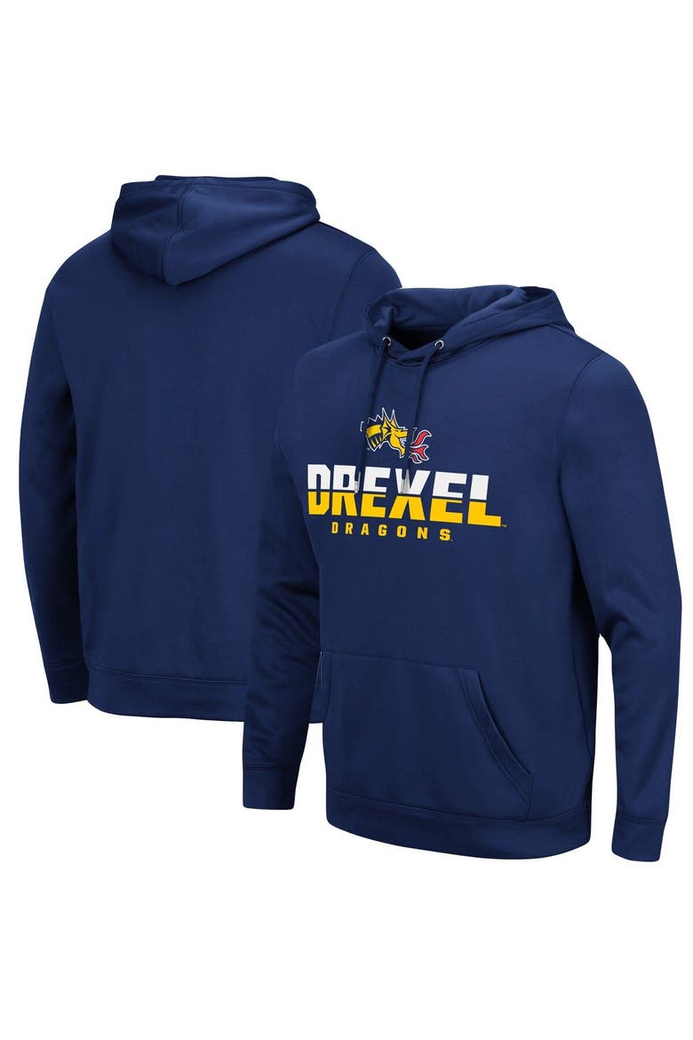 Men's Colosseum Navy Drexel Dragons Lantern Pullover Hoodie, Main, color, Navy