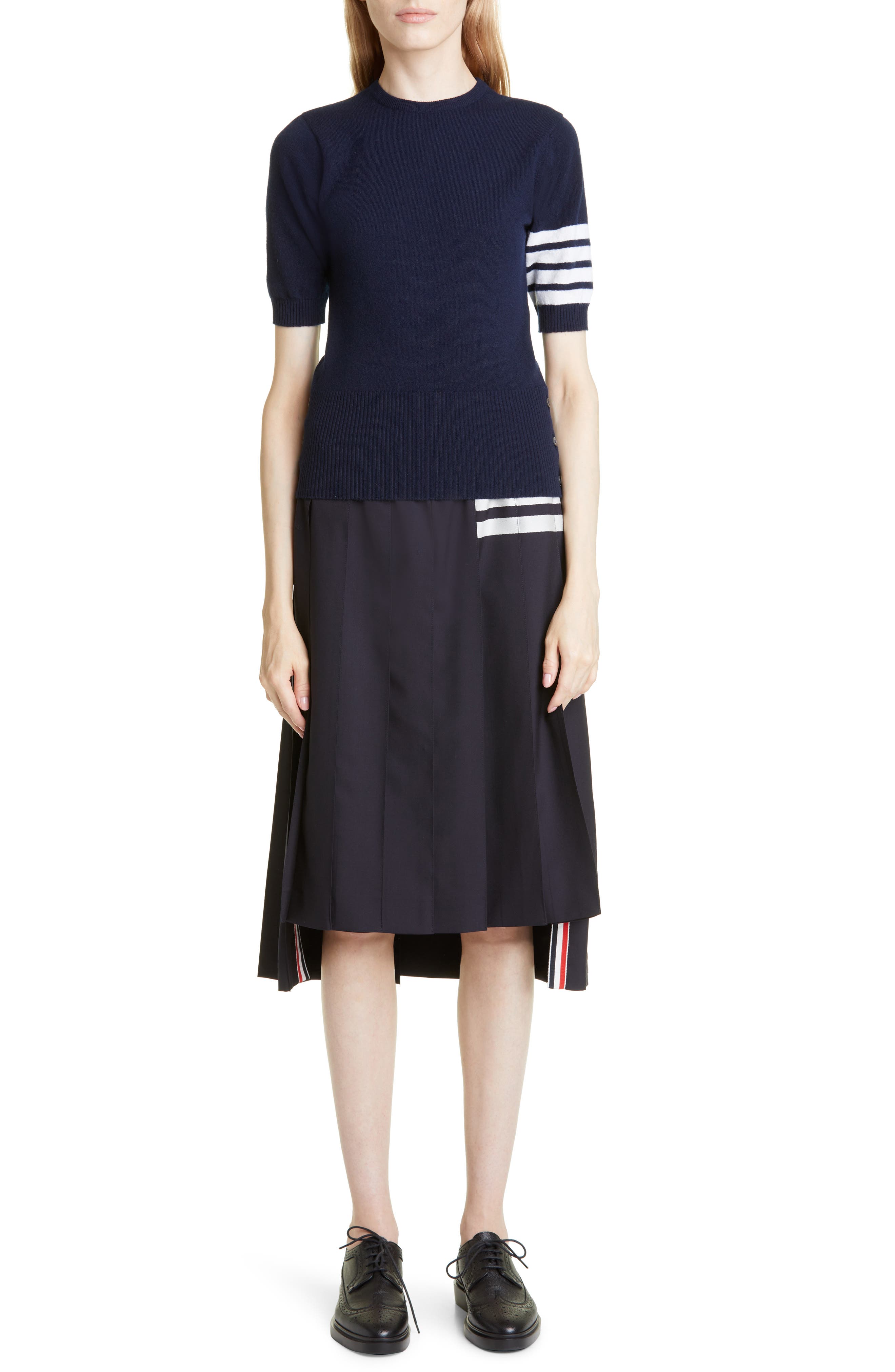Drop Back Pleated Wool Skirt - image 4