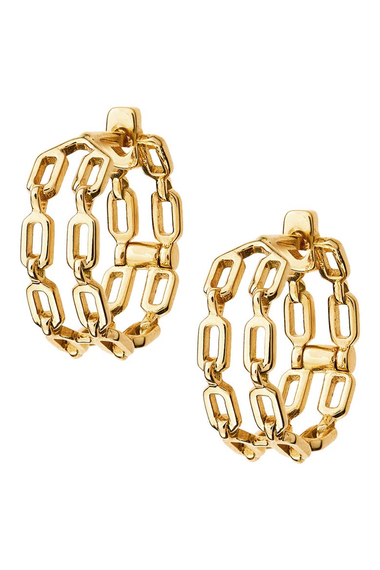 14K Gold Small Hoop Earrings, Main, color, GOLD