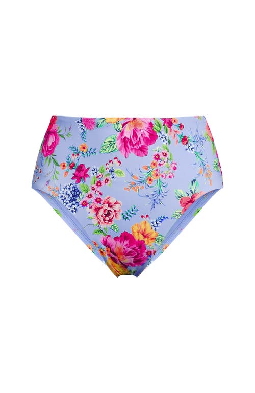 LANDS' END LANDS' END RIBBED SMOOTHING HIGH WAISTED BIKINI BOTTOMS