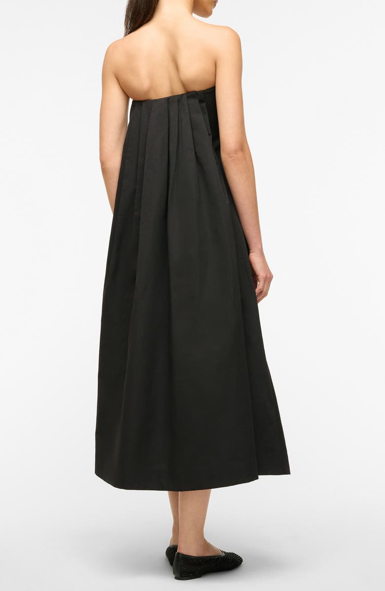 STAUD Kennedy Strapless Cotton Blend Cocktail Dress, Alternate, color, Black