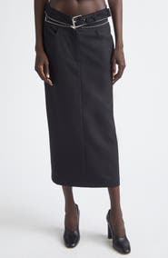 Vaquera Zip Off Waistband Wool Skirt