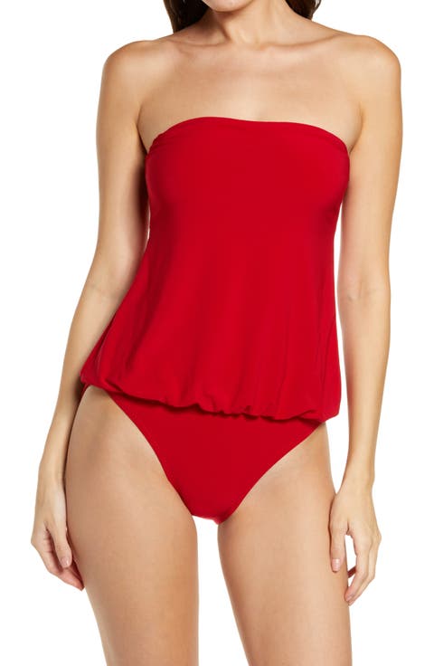 Strapless Babydoll One-Piece Swimsuit