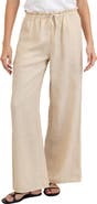 Bella Dahl Ruffle Waist Wide Leg Linen Pants