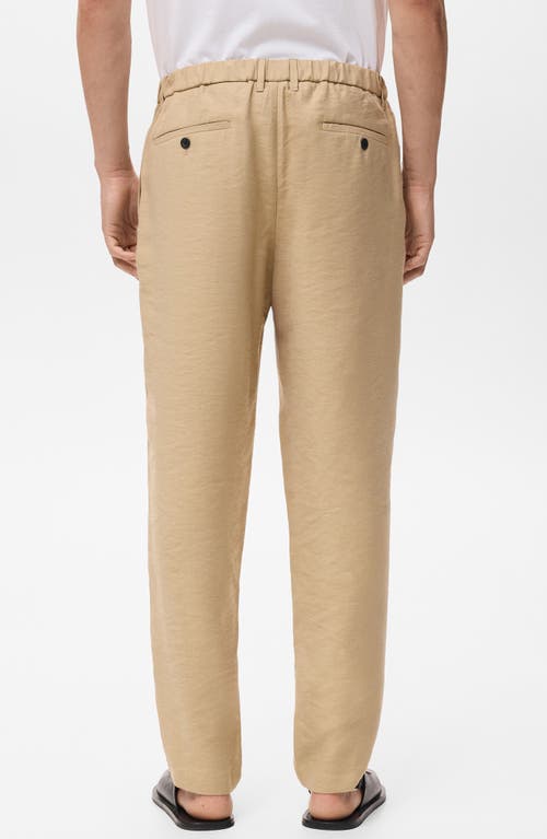 Mango Pleated Straight Fit Pants In Brown