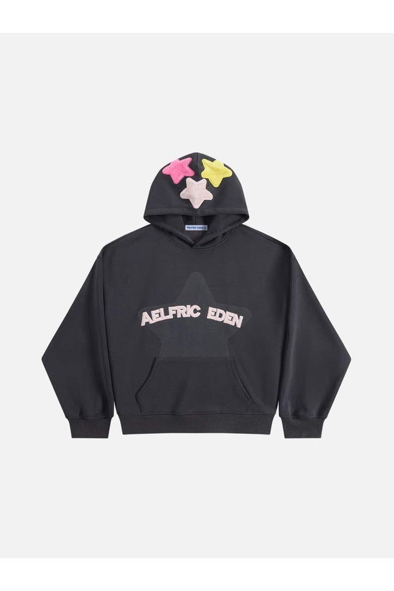 Colorful Eden Star Pullover Hoodie, Main, color, Dark Grey