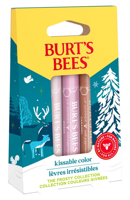 Burt's Bees Kissable Color Frosty Collection Lip Shimmer Gift Set In White