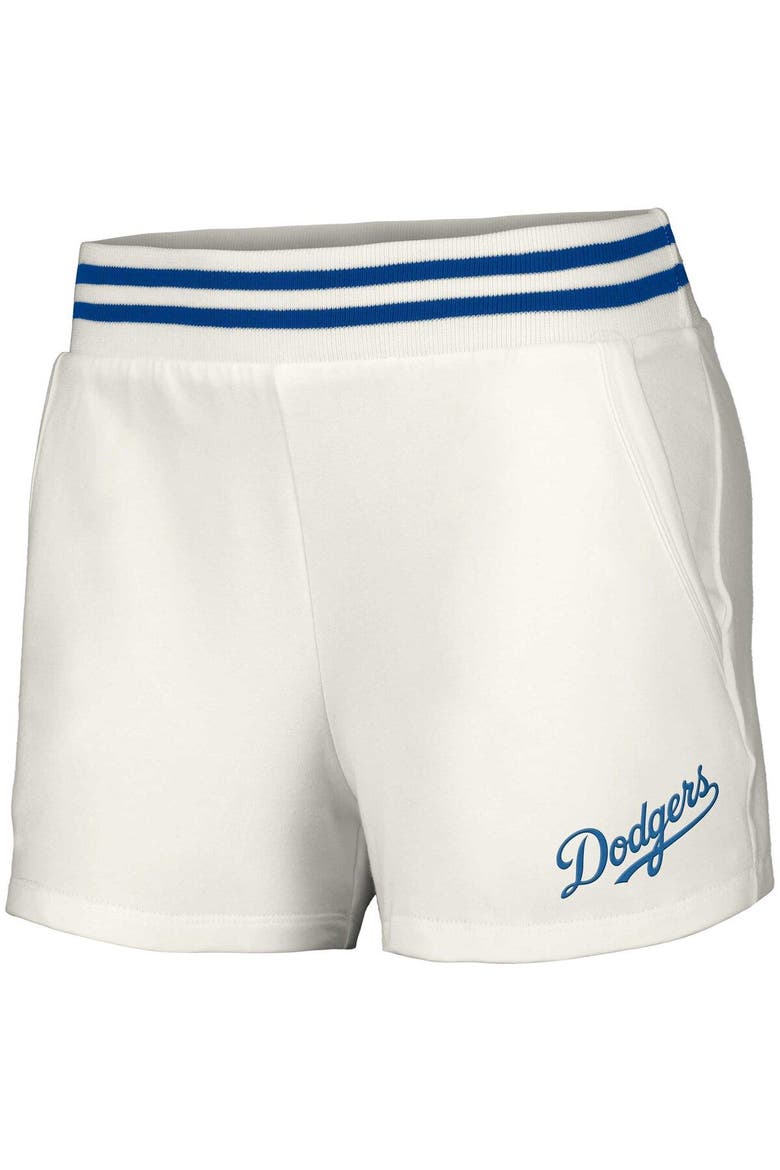 Women's Lusso  White Los Angeles Dodgers Maeg Tri-Blend Pocket Shorts, Alternate, color, White