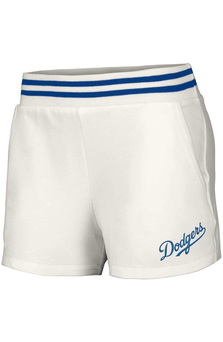 LUSSO Women's Lusso  White Los Angeles Dodgers Maeg Tri-Blend Pocket Shorts, Alternate, color, White