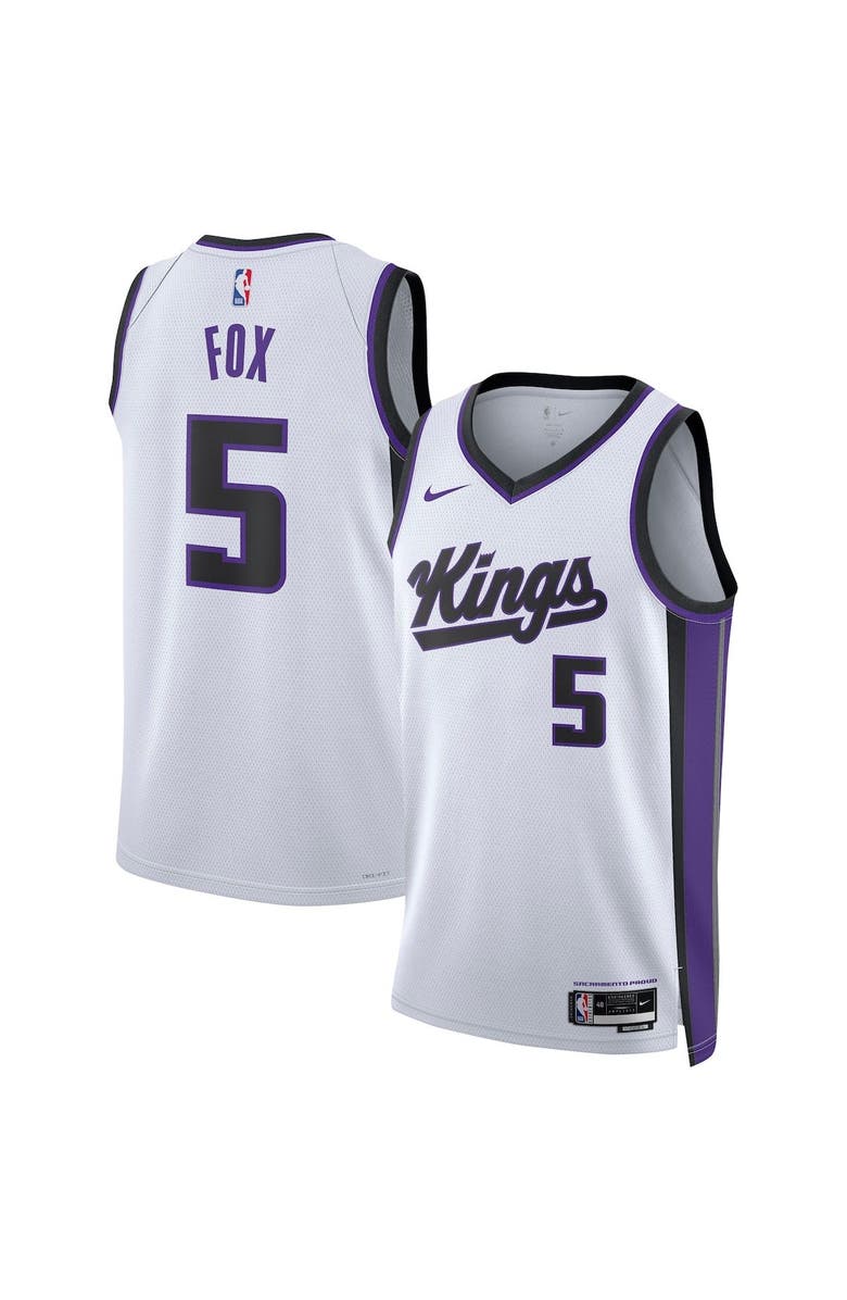 Nike Unisex Nike De'Aaron Fox White Sacramento Kings Swingman Jersey - Association Edition, Main, color, 