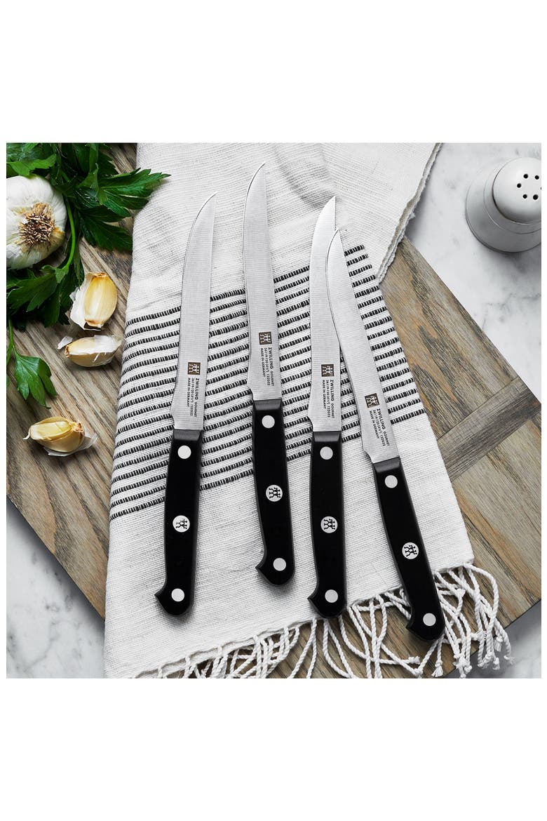 4-Piece Gourmet Steak Knife Set, Alternate, color, SILVER