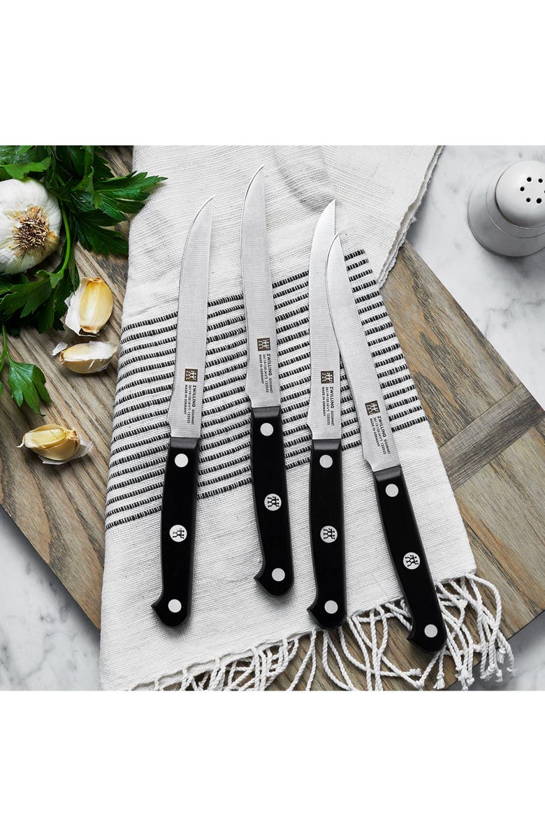 ZWILLING 4-Piece Gourmet Steak Knife Set, Alternate, color, Silver
