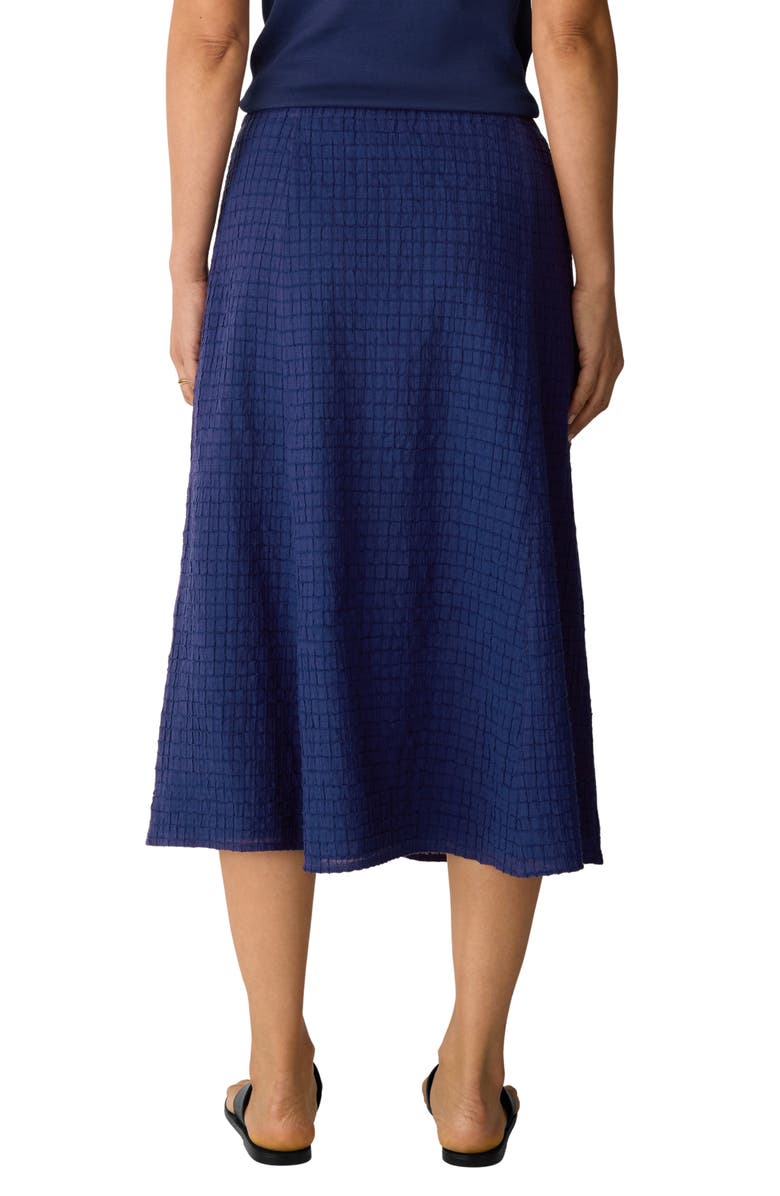 Eileen Fisher Box Weave Stretch Organic Cotton Midi Skirt, Alternate, color, Deep Dive