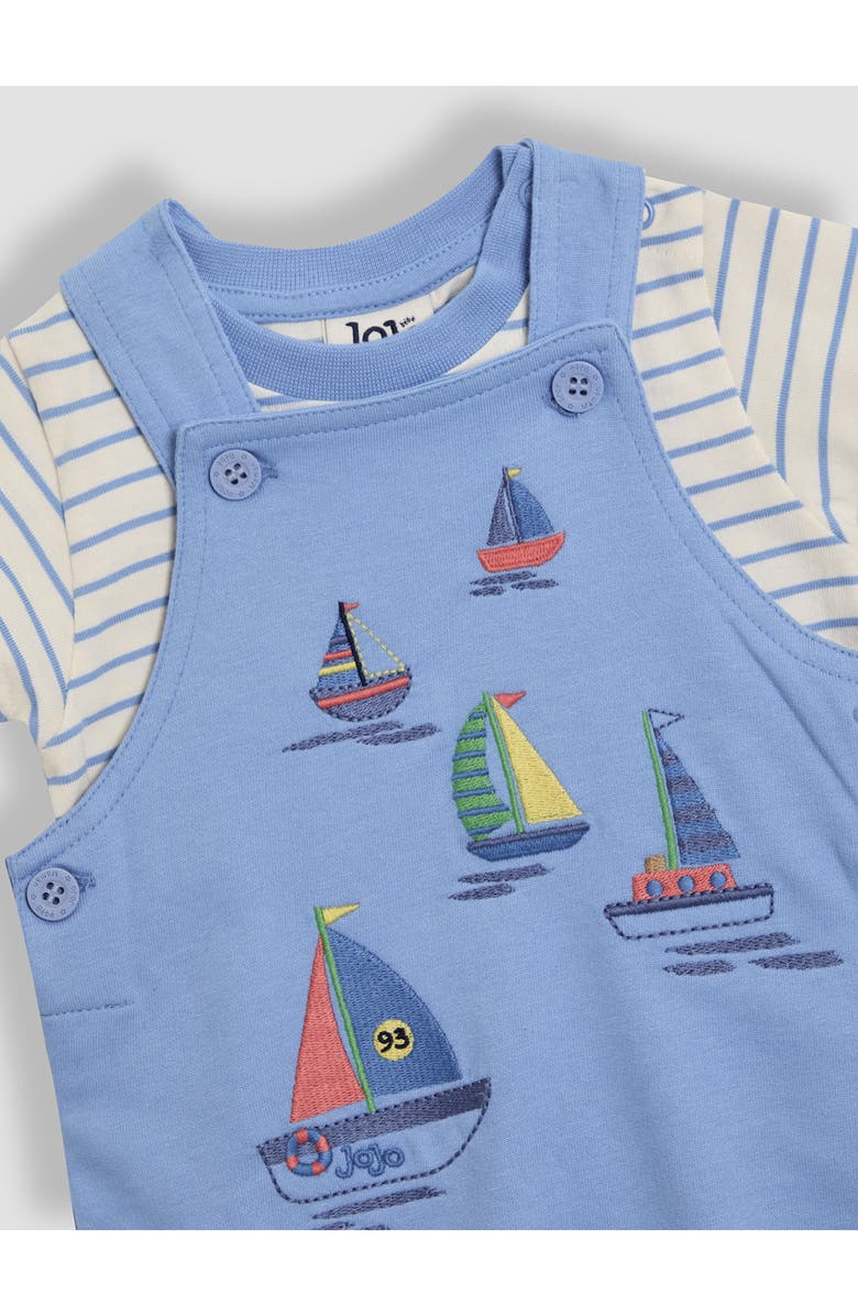 JOJO MAMAN BEBE Boat Appliqué Overalls & T-Shirt Set, Alternate, color, Blue