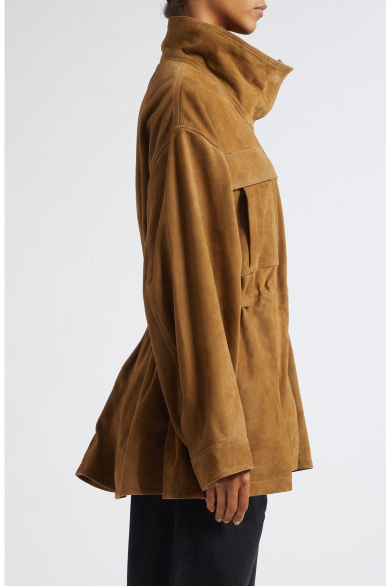Sculptural Suede Jacket, Alternate, color, SAGE