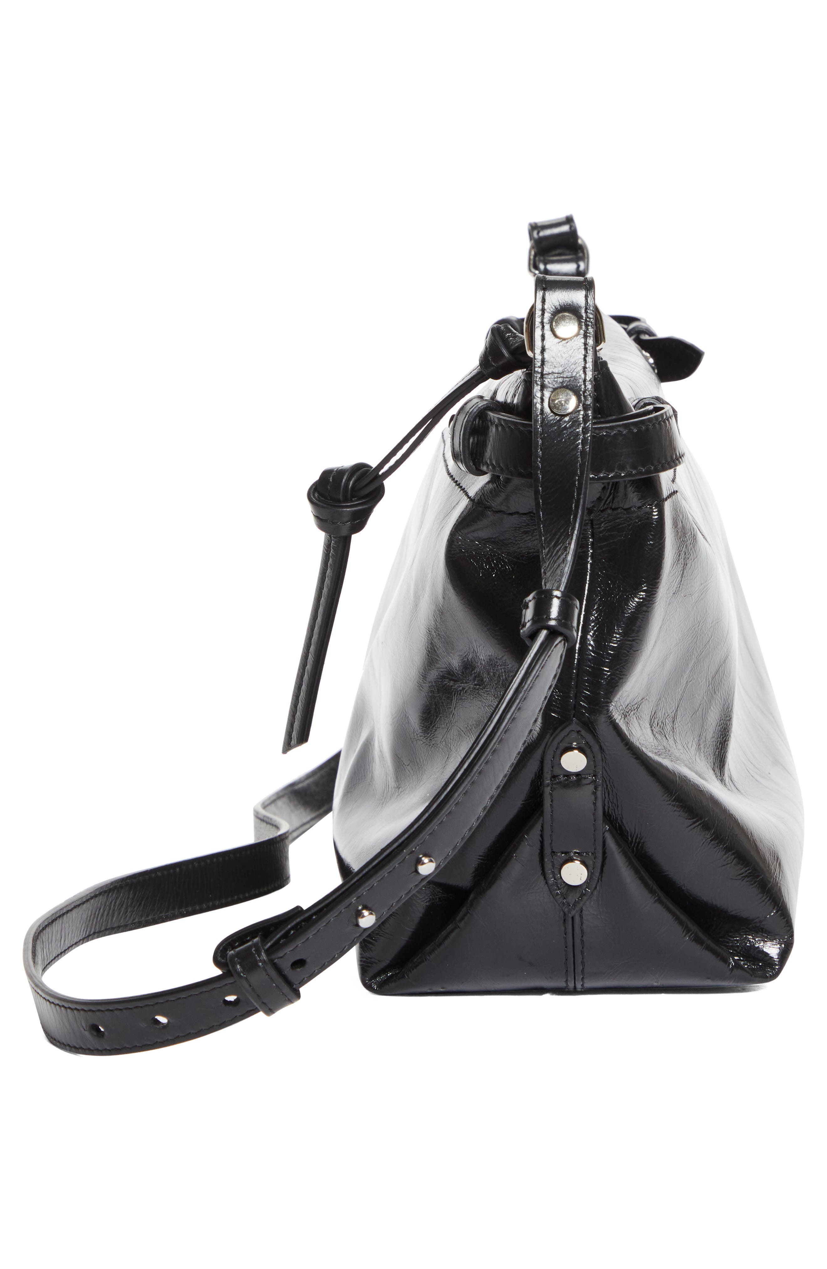 Isabel Marant Winna Leather Crossbody Bag, Alternate, color, Black