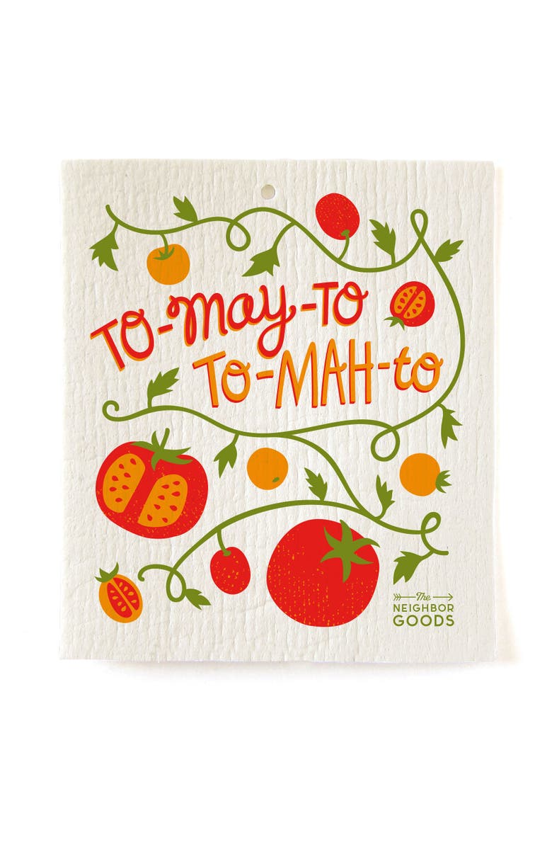 The Neighborgoods Tomato Dish Towel + Sponge Cloth Gift Set, Alternate, color, Red