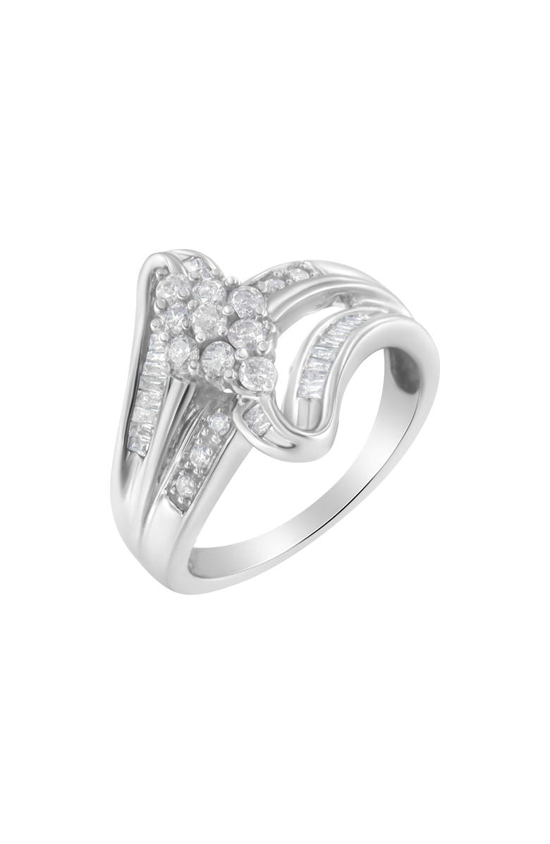 Haus of Brilliance 10K White Gold 1/2 cttw Diamond Cluster Ring, Alternate, color, White Gold
