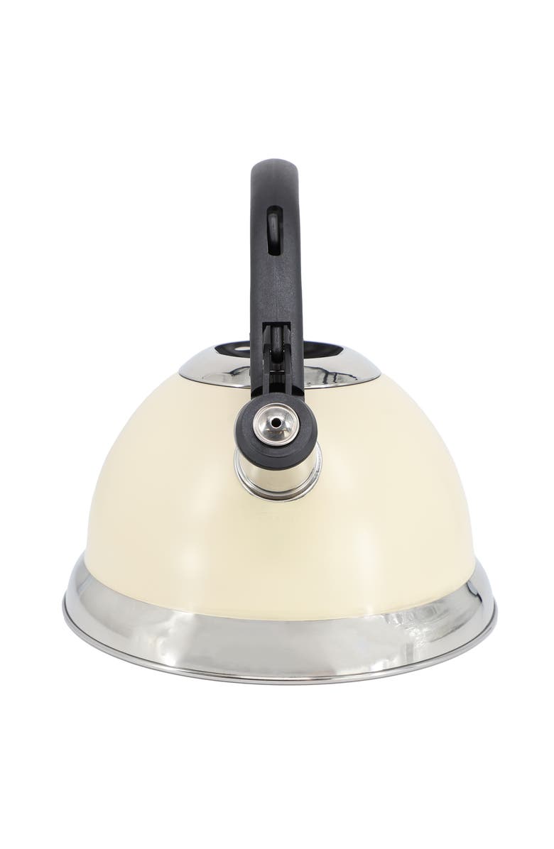 Mr. Coffee Clarefield 2.4 Quart Stainless Steel Whistling Tea Kettle, Alternate, color, White