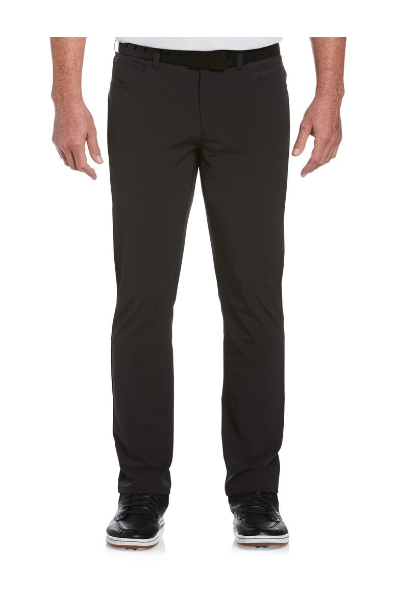 Big & Tall 5-Pocket Flat-Front Everplay Pants, Main, color, BLACK HEATHER