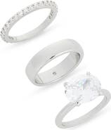 NORDSTROM RACK Set of 3 Cubic Zirconia Solitaire and Bands
