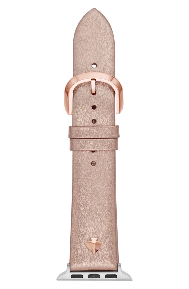 Kate Spade New York metallic leather 20mm Apple Watch<sup>®</sup> watchband, Main, color,