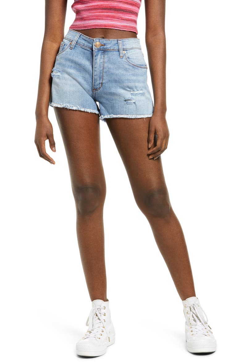 Aubrey High Waist Cutoff Denim Shorts, Main, color, ROSARITO BEACH