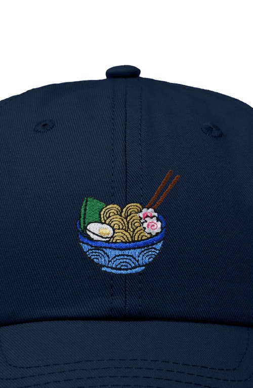Dalix Noodles Embroidered Casual Cap In Navy Blue