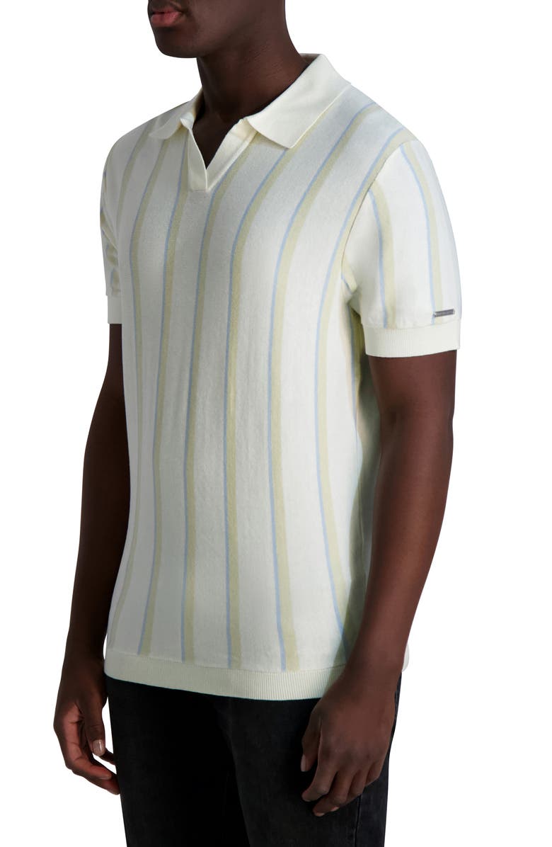 KARL LAGERFELD PARIS Johnny Collar Cotton Polo, Alternate, color, Natural