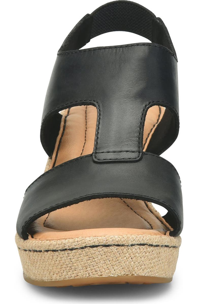Børn Siene Espadrille Wedge Sandal, Alternate, color, Black Leather