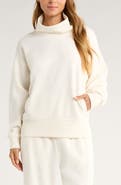 Zella Ultracozy Fleece Funnel Neck Top
